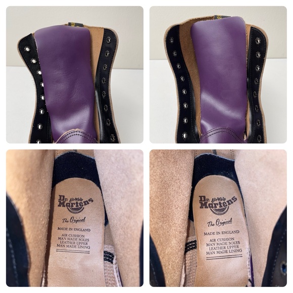 Vintage Dr. Martens England Purple Double Stitch 8 Eye Boots UK 6 - Picture 13 of 16